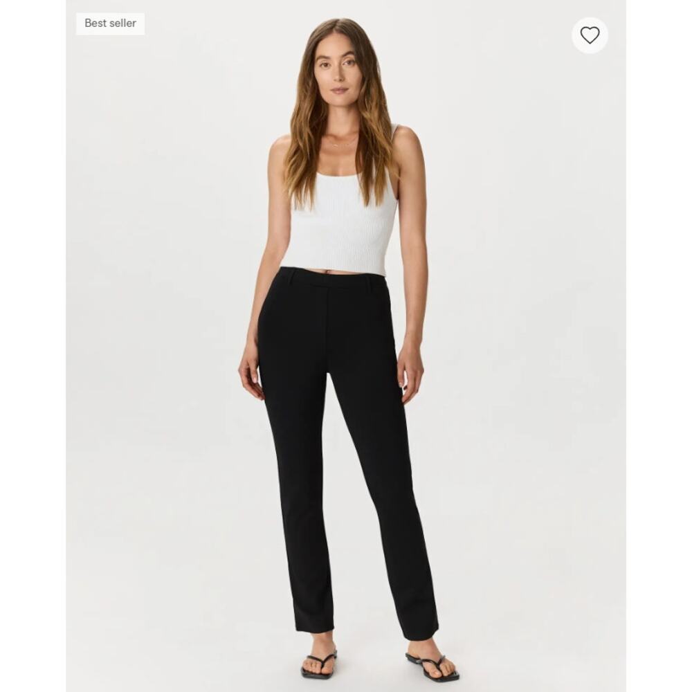 Quince Black Ultra-Stretch Ponte Straight Leg Pants Women's Size XS NWT